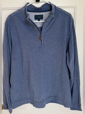 Fairlane Performance Pique Blue Quarter Zip‎ Pullover Men's Large